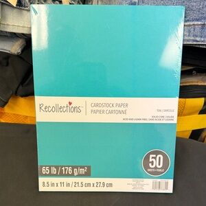Recollections Teal Cardstock Paper - 65 lb 8.5x11 inches 50 sheets acid free new
